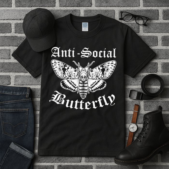 Funny Antisocial Butterfly Design, Introvert Humor Tall T-Shirt