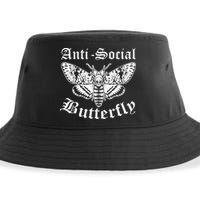 Funny Antisocial Butterfly Design, Introvert Humor Sustainable Bucket Hat