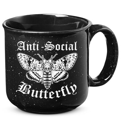 Funny Antisocial Butterfly Design, Introvert Humor 15oz Campfire Ceramic Mug