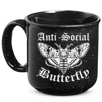 Funny Antisocial Butterfly Design, Introvert Humor 15oz Campfire Ceramic Mug