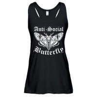 Funny Antisocial Butterfly Design, Introvert Humor Ladies Essential Flowy Tank