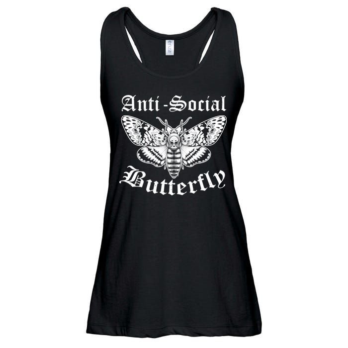 Funny Antisocial Butterfly Design, Introvert Humor Ladies Essential Flowy Tank