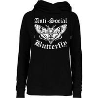 Funny Antisocial Butterfly Design, Introvert Humor Womens Funnel Neck Pullover Hood