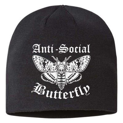 Funny Antisocial Butterfly Design, Introvert Humor Sustainable Beanie