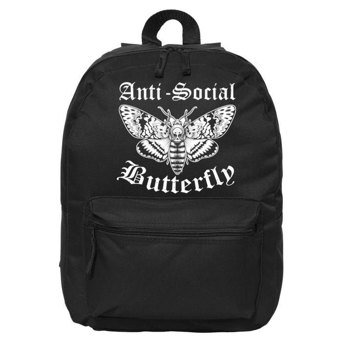 Funny Antisocial Butterfly Design, Introvert Humor 16 in Basic Backpack