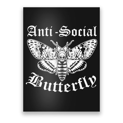 Funny Antisocial Butterfly Design, Introvert Humor Poster
