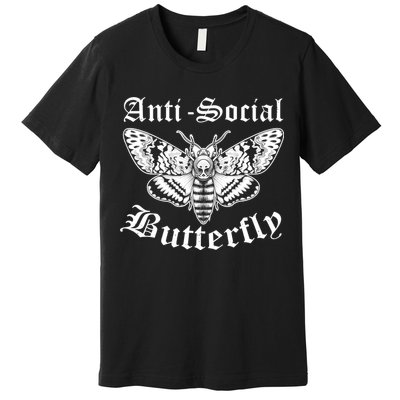 Funny Antisocial Butterfly Design, Introvert Humor Premium T-Shirt