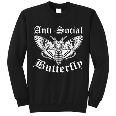 Funny Antisocial Butterfly Design, Introvert Humor Tall Sweatshirt