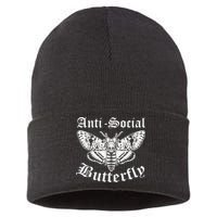 Funny Antisocial Butterfly Design, Introvert Humor Sustainable Knit Beanie