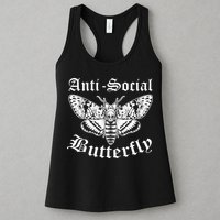 Funny Antisocial Butterfly Design, Introvert Humor Womens Tank Top