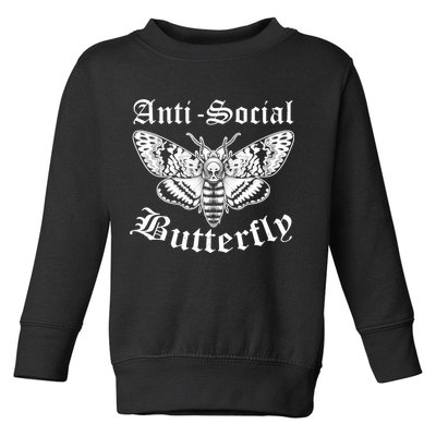 Funny Antisocial Butterfly Design, Introvert Humor Toddler Sweatshirt