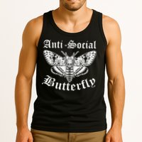 Funny Antisocial Butterfly Design, Introvert Humor Tank Top