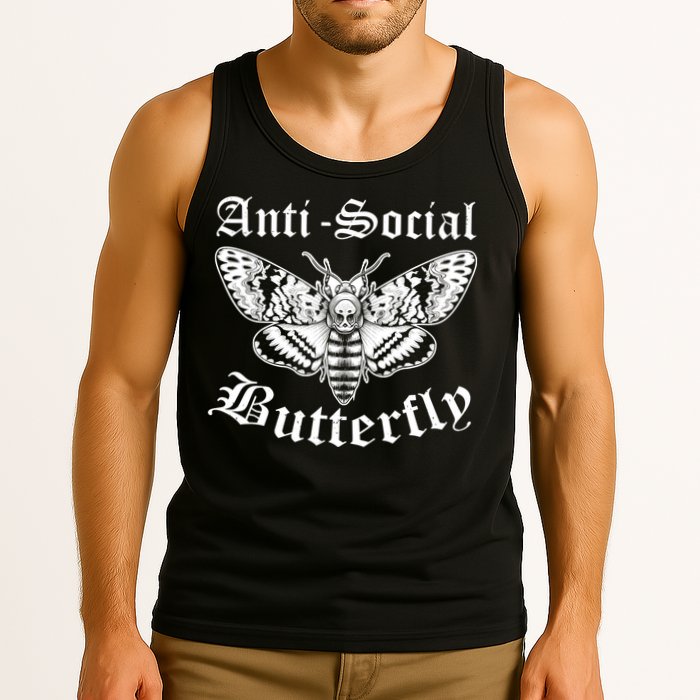 Funny Antisocial Butterfly Design, Introvert Humor Tank Top