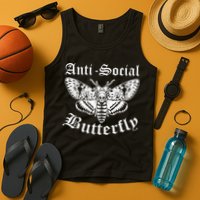 Funny Antisocial Butterfly Design, Introvert Humor Tank Top