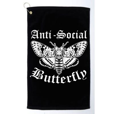 Funny Antisocial Butterfly Design, Introvert Humor Golf Towel