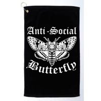Funny Antisocial Butterfly Design, Introvert Humor Golf Towel