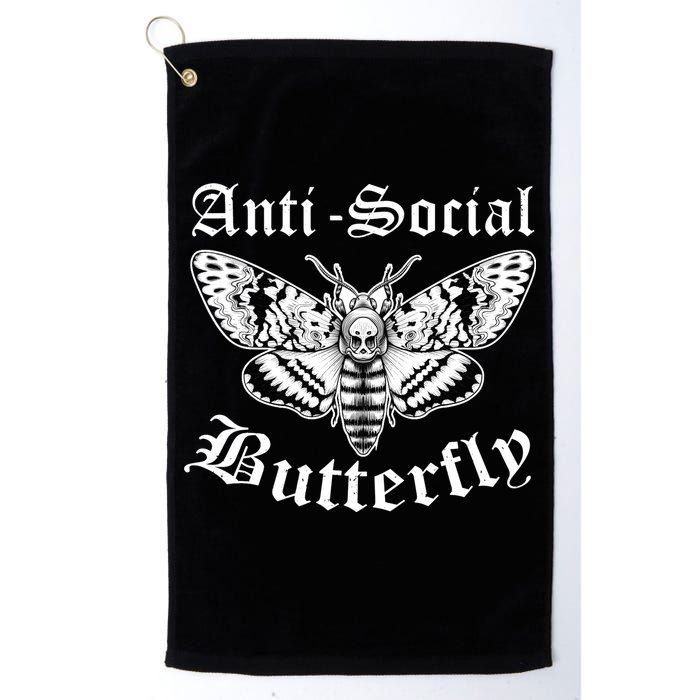 Funny Antisocial Butterfly Design, Introvert Humor Golf Towel