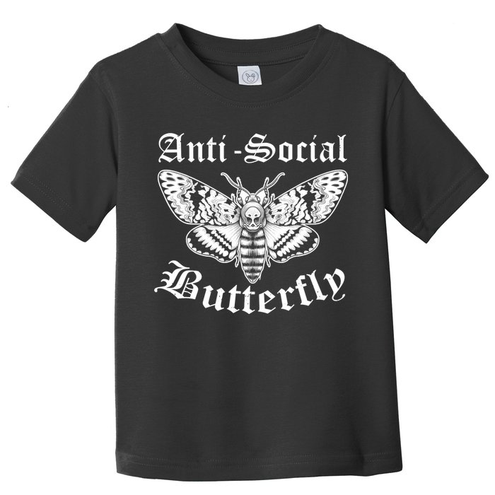 Funny Antisocial Butterfly Design, Introvert Humor Toddler T-Shirt