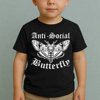 Funny Antisocial Butterfly Design, Introvert Humor Toddler T-Shirt