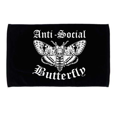 Funny Antisocial Butterfly Design, Introvert Humor Microfiber Hand Towel