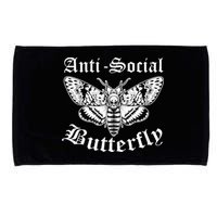 Funny Antisocial Butterfly Design, Introvert Humor Microfiber Hand Towel