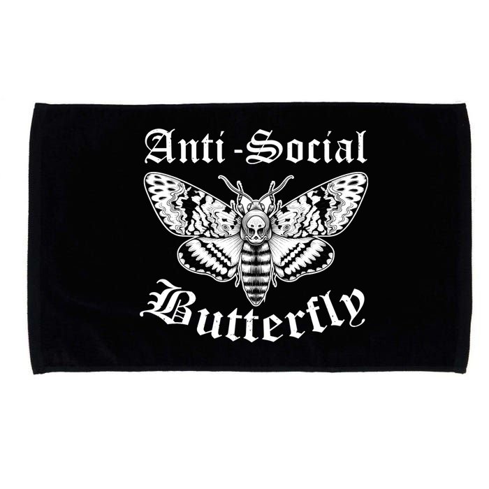 Funny Antisocial Butterfly Design, Introvert Humor Microfiber Hand Towel