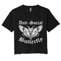 Funny Antisocial Butterfly Design, Introvert Humor Crop Top