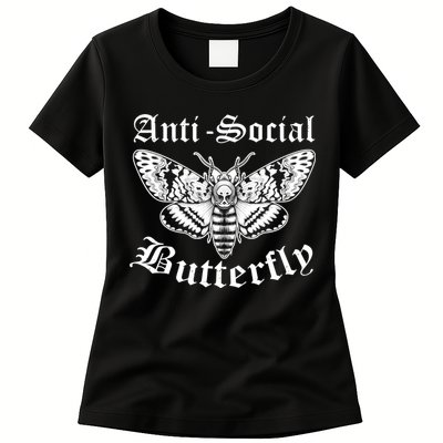 Funny Antisocial Butterfly Design, Introvert Humor Womens T-Shirt