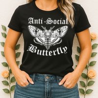 Funny Antisocial Butterfly Design, Introvert Humor Womens T-Shirt