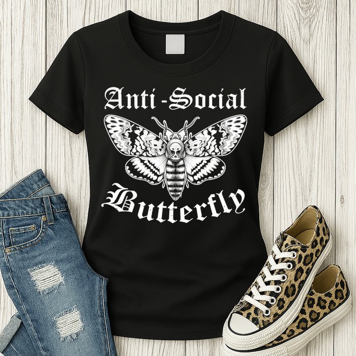 Funny Antisocial Butterfly Design, Introvert Humor Womens T-Shirt
