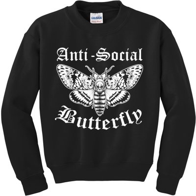 Funny Antisocial Butterfly Design, Introvert Humor Kids Sweatshirt