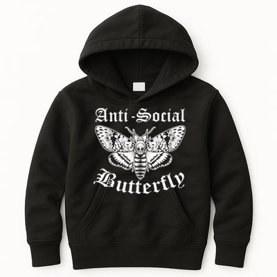 Funny Antisocial Butterfly Design, Introvert Humor Kids Hoodie