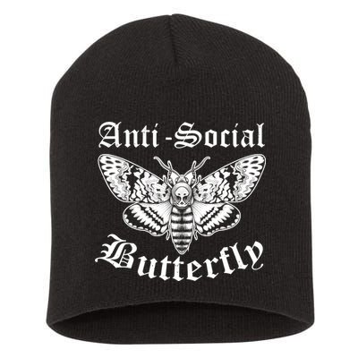 Funny Antisocial Butterfly Design, Introvert Humor Short Acrylic Beanie