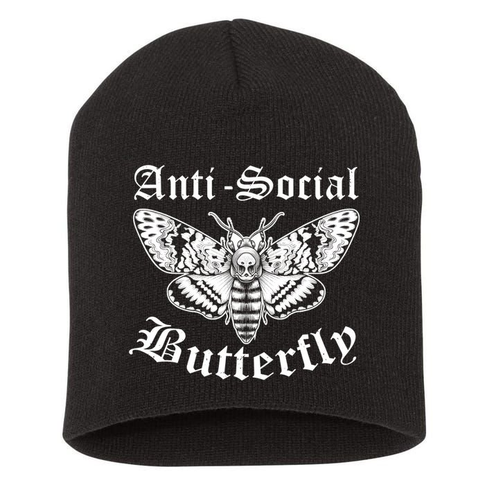 Funny Antisocial Butterfly Design, Introvert Humor Short Acrylic Beanie