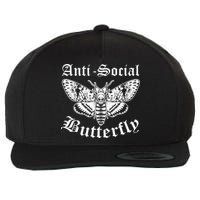 Funny Antisocial Butterfly Design, Introvert Humor Wool Snapback Cap