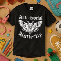 Funny Antisocial Butterfly Design, Introvert Humor Kids T-Shirt