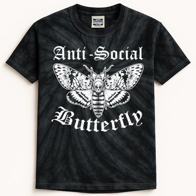 Funny Antisocial Butterfly Design, Introvert Humor Kids Tie-Dye T-Shirt