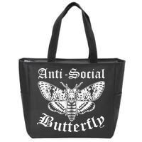 Funny Antisocial Butterfly Design, Introvert Humor Zip Tote Bag