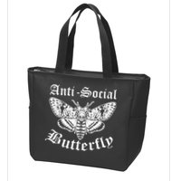 Funny Antisocial Butterfly Design, Introvert Humor Zip Tote Bag
