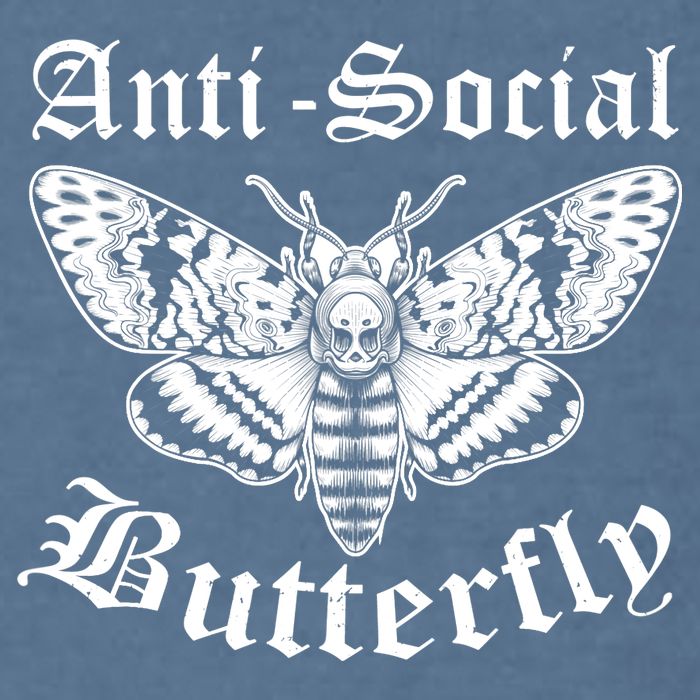 Funny Antisocial Butterfly Design, Introvert Humor Garment-Dyed Sweatshirt