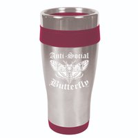 Funny Antisocial Butterfly Design, Introvert Humor 16oz Travel Tumbler