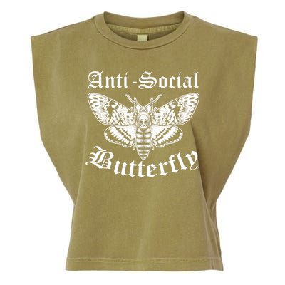 Funny Antisocial Butterfly Design, Introvert Humor Garment-Dyed Women's Muscle Tee