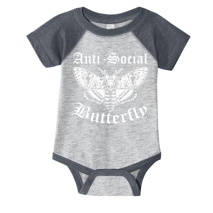 Funny Antisocial Butterfly Design, Introvert Humor Infant Baby Jersey Bodysuit