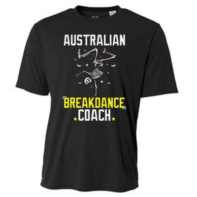 Funny Australian Breakdance Coach Skeleton Halloween Cooling Performance Crew T-Shirt