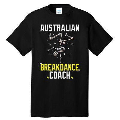 Funny Australian Breakdance Coach Skeleton Halloween Tall T-Shirt