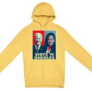 Funny Anti Biden Harris Shits 'N Giggles Political Gift Premium Pullover Hoodie