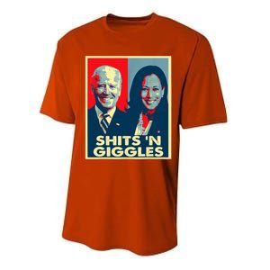 Funny Anti Biden Harris Shits 'N Giggles Political Gift Performance Sprint T-Shirt