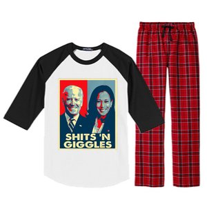 Funny Anti Biden Harris Shits 'N Giggles Political Gift Raglan Sleeve Pajama Set