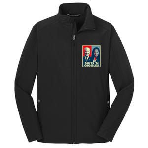 Funny Anti Biden Harris Shits 'N Giggles Political Gift Core Soft Shell Jacket