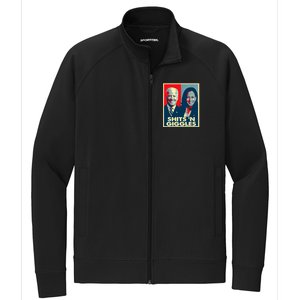 Funny Anti Biden Harris Shits 'N Giggles Political Gift Stretch Full-Zip Cadet Jacket